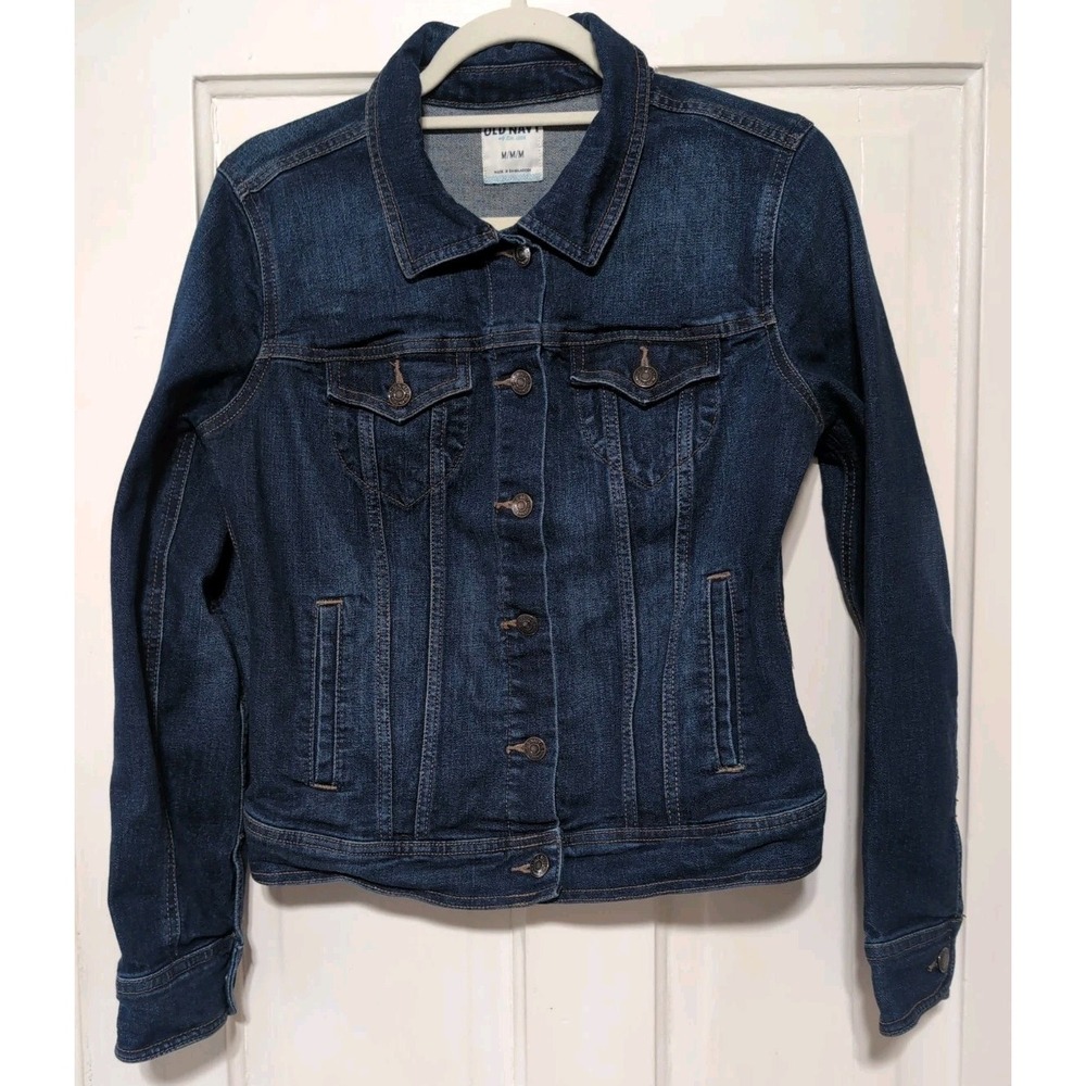Old Navy Dark Blue Denim Jacket Classic Trucker Womans M(C)
